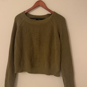 Olive green cropped sweater